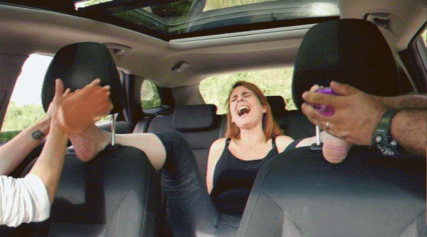 Camily & The Tickler Are Merciless With Lara In The Car (Strong, Torture Tickling/HD/Mp4) - 2023